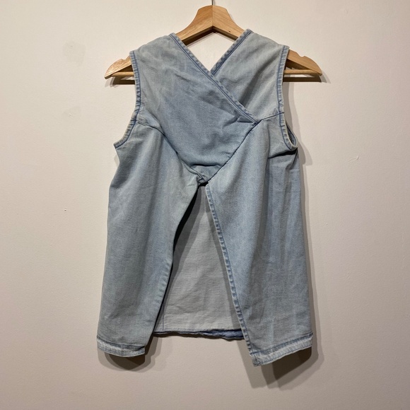 MARIOS Made in Italy Light Wash Denim Open Back Top - Picture 4 of 4